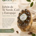 Jabón de té verde, café y estropajo