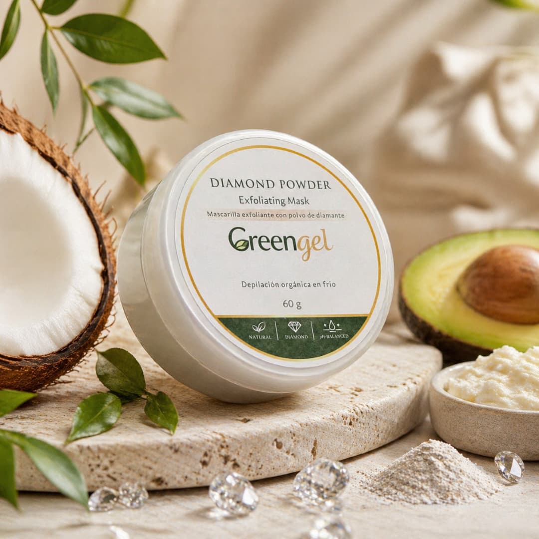Mascarilla exfoliante polvo de diamante Greengel 60 g para exfoliación corporal